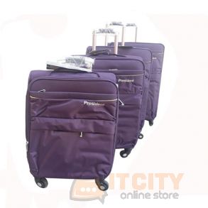President Soft Luggage Travel Bag 4Pcs Set Black - 20"-24"-28"-32"