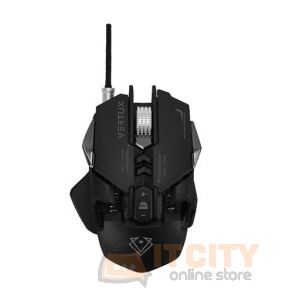 Vertux Indium Gaming Optimized Precision Wired Mouse - Black