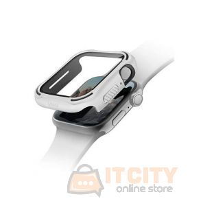 Uniq Torres Antimicrobial watch Case 9H Tempered Glass Screen protector 44MM -  Dove White
