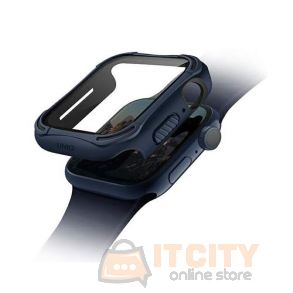 Uniq Torres Antimicrobial watch Case 9H Tempered Glass Screen protector 44MM - Nautical Blue