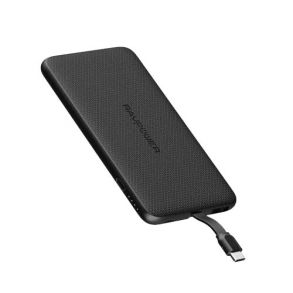 RAVPower 5000mAh Portable Charger Power Bank with Built-in Type-C Cable RP-PB160 – Black