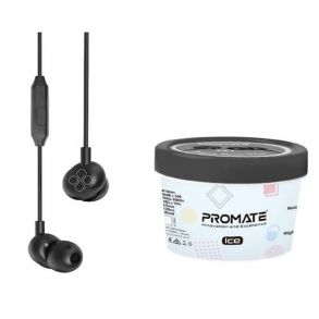 Promate Ice Vibrant Audio Enhanced In-Ear Wired Earphones - Black