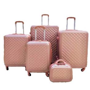 Hard Luggage Travel Bag 5Pcs Set 12"- 20"-24"-28"-32" - Rose Gold