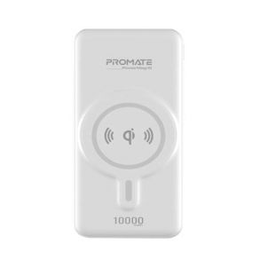 Promate Mag10 Magnetic Wireless Charging Powerbank - White
