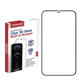 Promate Crystal  DropProtect Clear 3D Glass with Built-in Bumper For Iphone 13 Pro