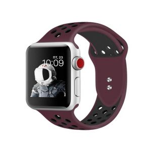 Promate Oreo 38ML Dual Toned Breathable Sporty 38mm Apple Watch Band - Maroon/Black