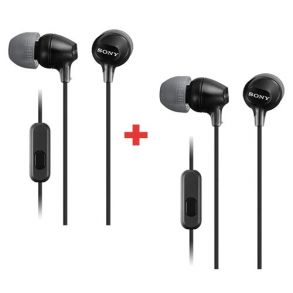 Buy 2 Pcs Sony MDREX15AP In-Ear Earbud Headphones with Mic - Black