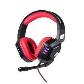 Promate High Performance Wired Gaming Headset with Extended Microphone - Red