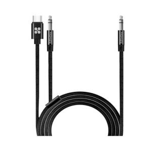 Promate AUXLink-CM 2-in-1 USB-C/3.5mm to 3.5mm AUX Audio Cable - Black