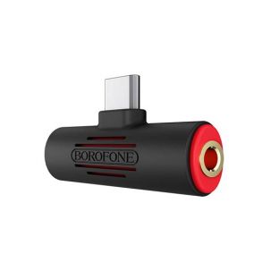 Borofone BV8 2-in-1 audio converter for USB-C to USB-C & 3.5mm jack - Black