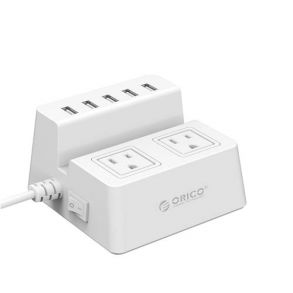 Orico (ODC-2A5U) 2 AC Outlet Surge Protector with 5 USB Charging Port